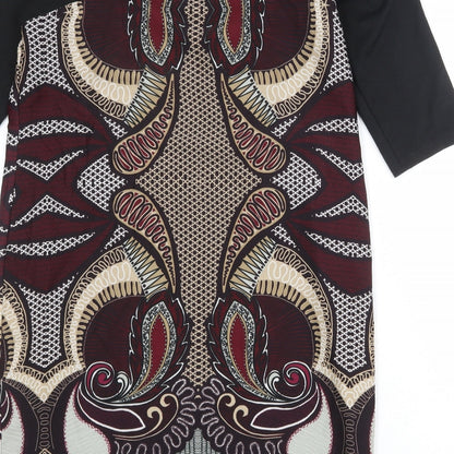 Per Una Womens Multicoloured Geometric Polyester A-Line Size 14 Round Neck Pullover
