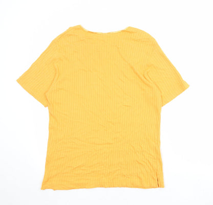 Womens UK Size L Canada Orange Basic T-Shirt