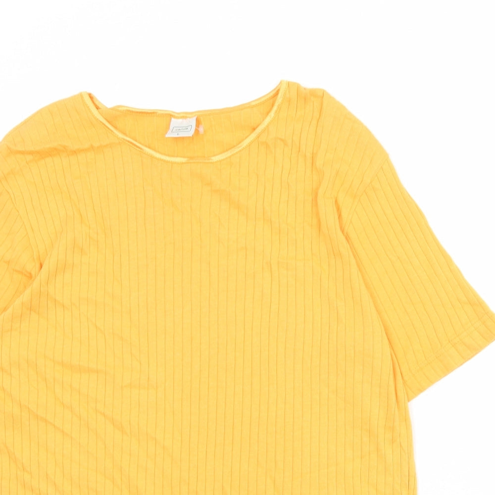 Womens UK Size L Canada Orange Basic T-Shirt