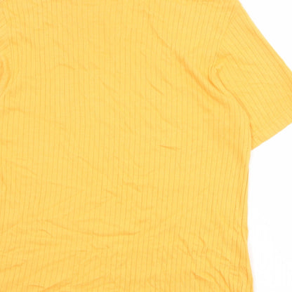 Womens UK Size L Canada Orange Basic T-Shirt