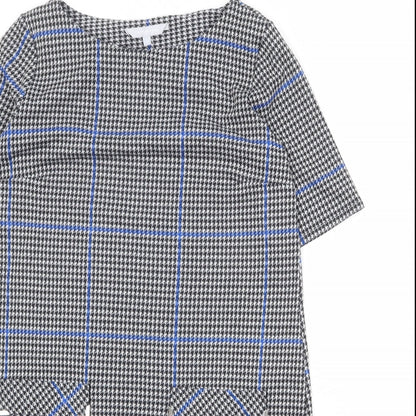 Red Herring Womens Grey Geometric Polyester A-Line Size 14 Round Neck Pullover
