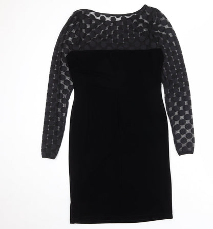 Oli Womens Black Polyester Shift Size 12 Round Neck Pullover
