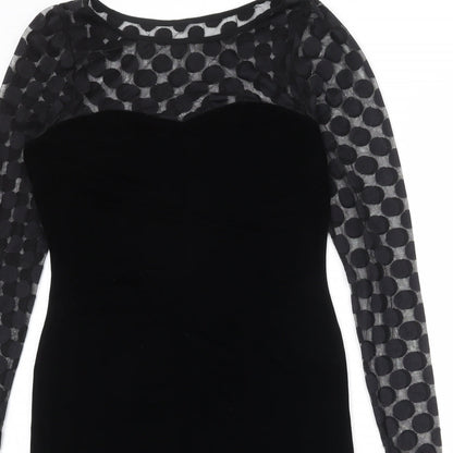 Oli Womens Black Polyester Shift Size 12 Round Neck Pullover