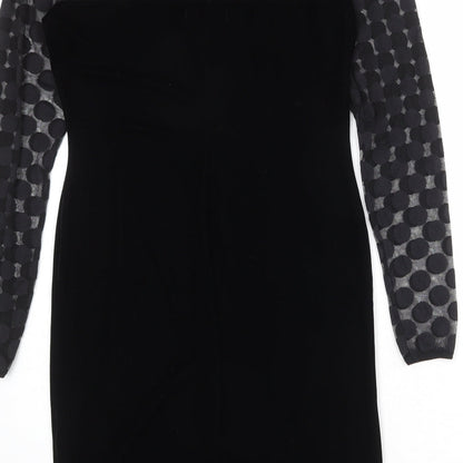 Oli Womens Black Polyester Shift Size 12 Round Neck Pullover