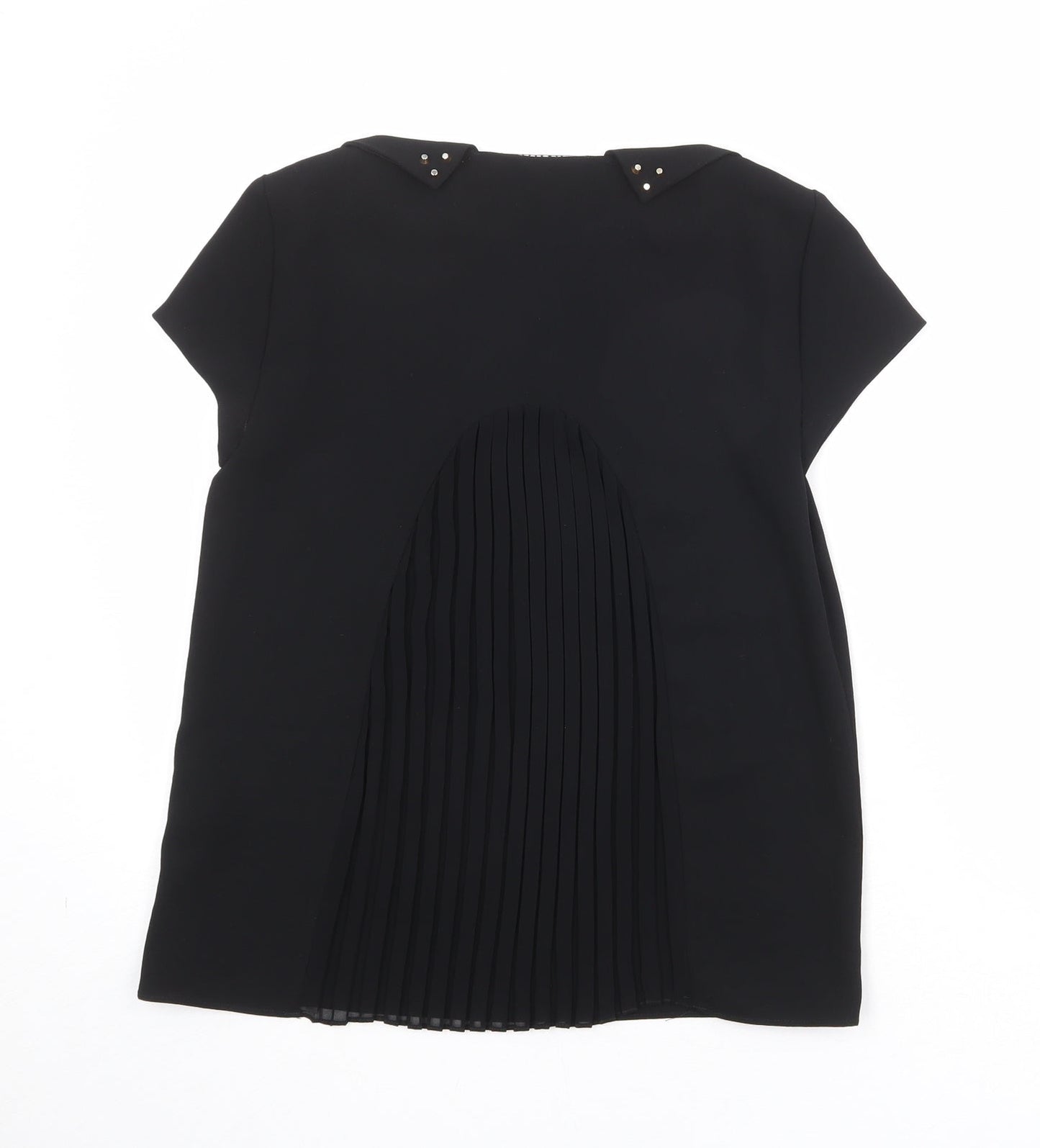 Womens UK Size M Zara Black Basic T-Shirt