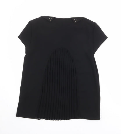 Womens UK Size M Zara Black Basic T-Shirt