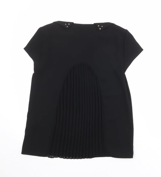 Womens UK Size M Zara Black Basic T-Shirt