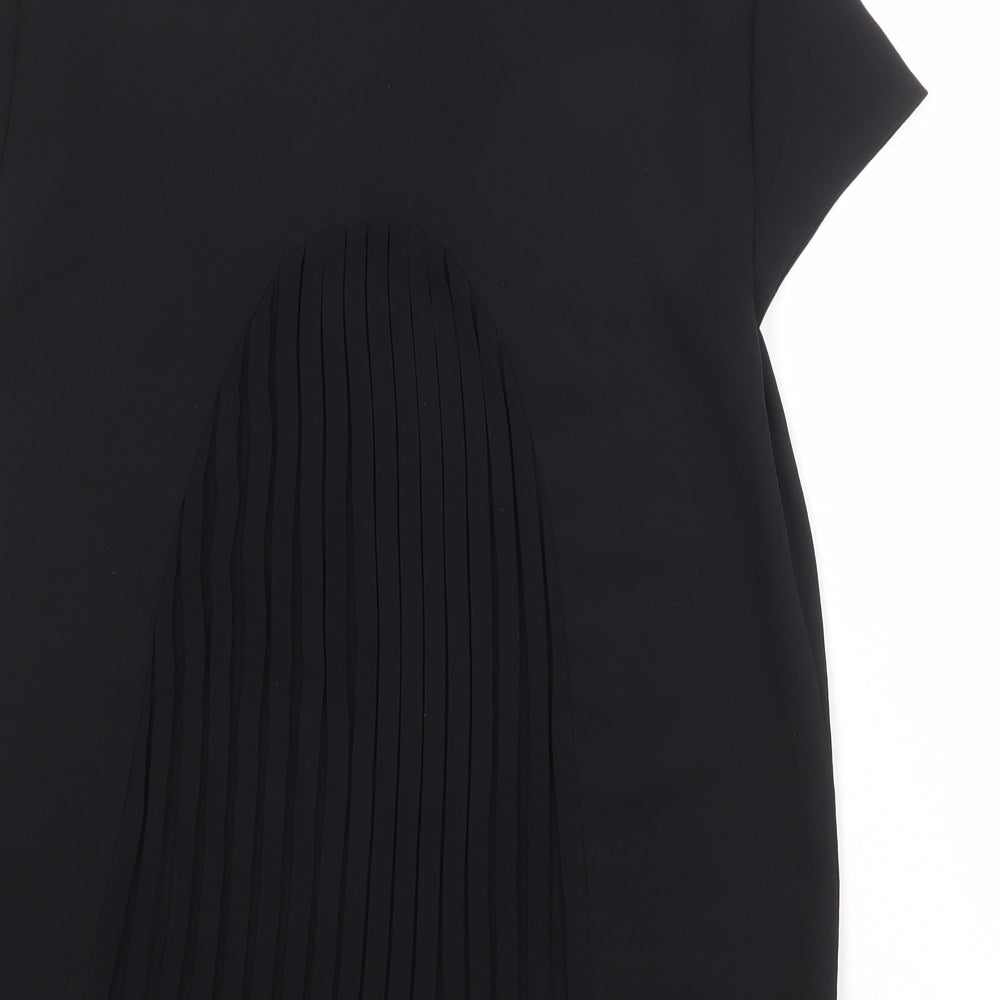 Womens UK Size M Zara Black Basic T-Shirt