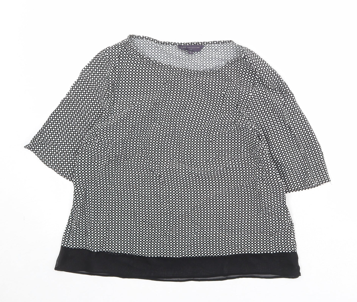 Womens UK Size 12 Marks and Spencer Black Basic Blouse