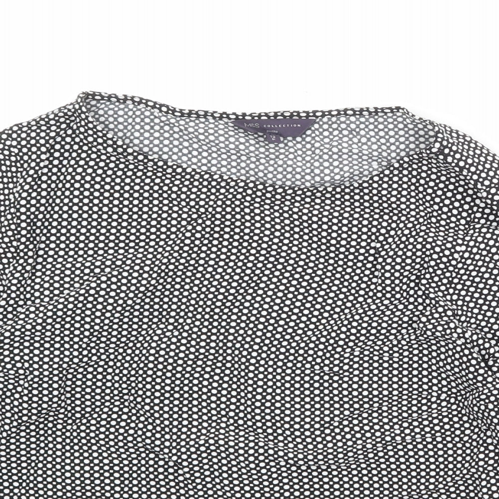 Womens UK Size 12 Marks and Spencer Black Basic Blouse