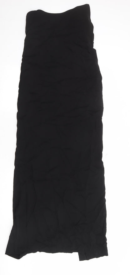 Zara Womens Black Viscose Tank Dress Size XS Round Neck Zip