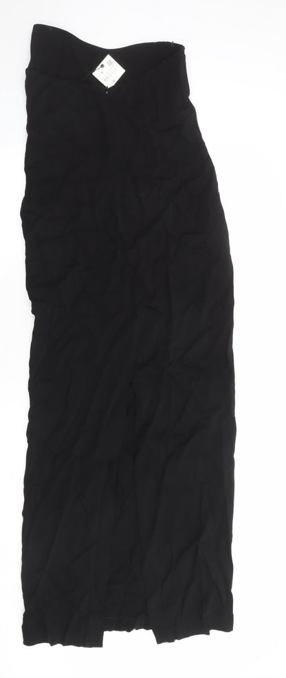 Zara Womens Black Viscose Tank Dress Size XS Round Neck Zip