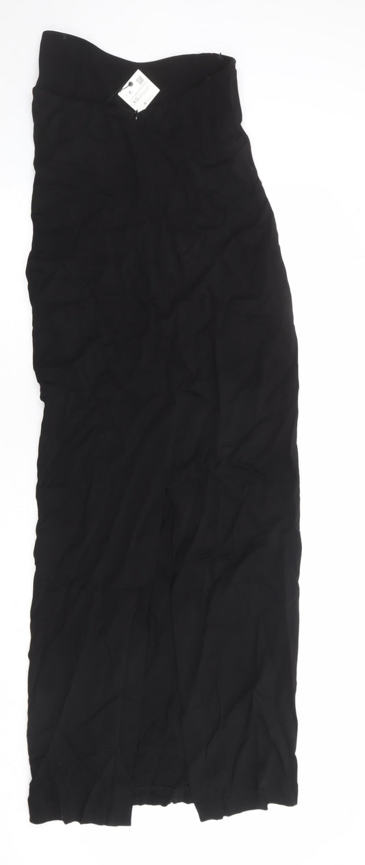 Zara Womens Black Viscose Tank Dress Size XS Round Neck Zip