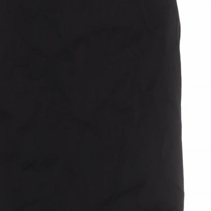 Zara Womens Black Viscose Tank Dress Size XS Round Neck Zip