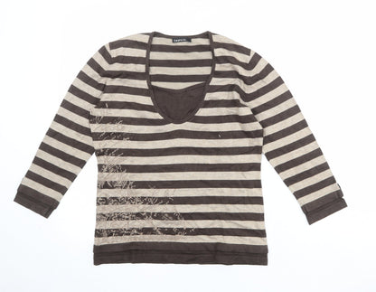 Womens UK Size 10 Bianca Brown Basic T-Shirt