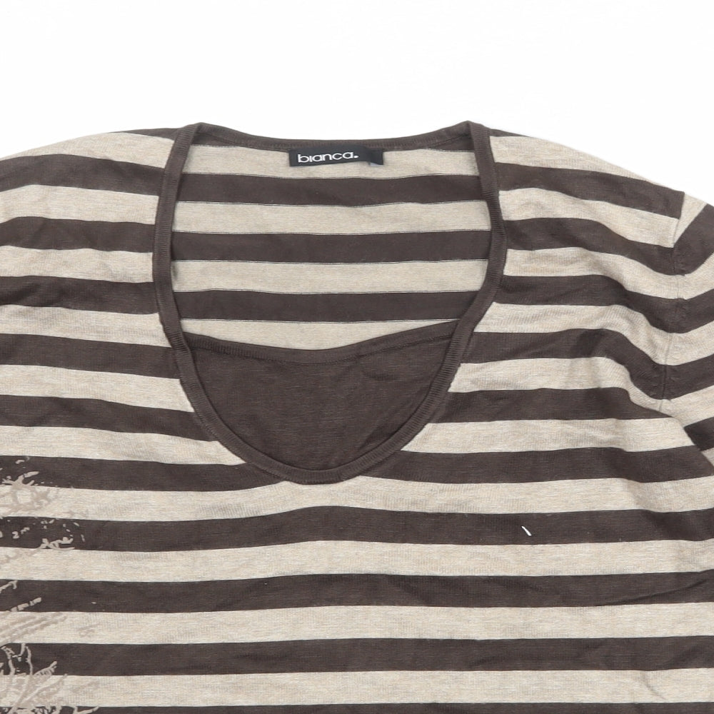 Womens UK Size 10 Bianca Brown Basic T-Shirt