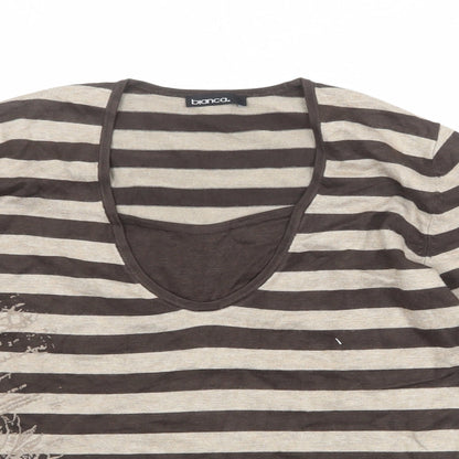 Womens UK Size 10 Bianca Brown Basic T-Shirt