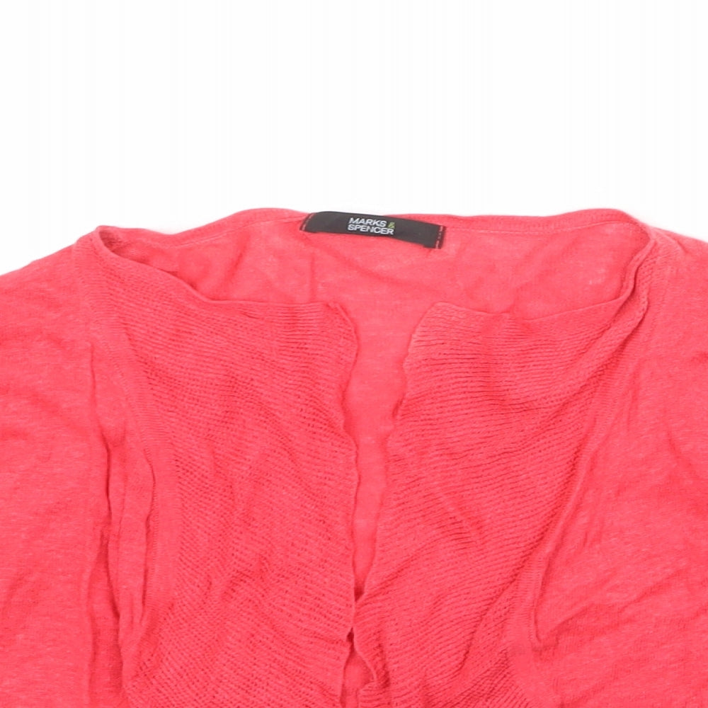 Womens UK Size 14 Marks and Spencer Red Shrug Jumper