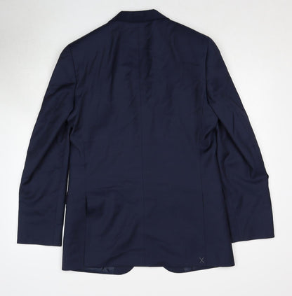 Autograph Mens Blue Wool Jacket Suit Jacket Size 38 Regular