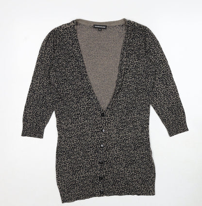 Womens UK Size 6 Warehouse Black Cardigan Jumper