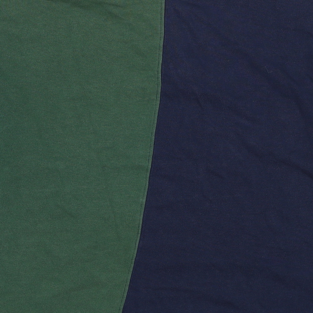 George Arthur Dunn Mens Multicoloured Geometric Cotton Polo Size M Collared Pullover