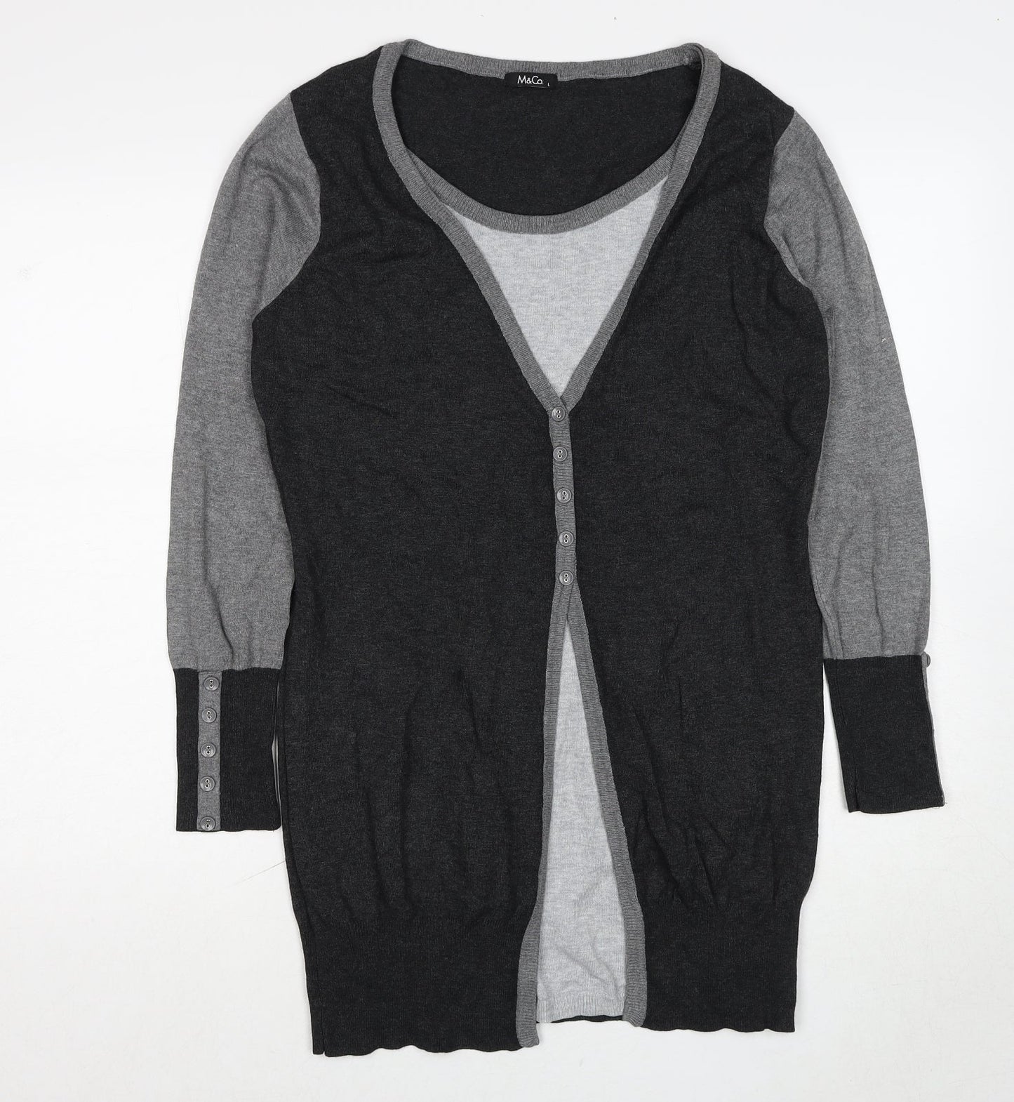 Womens UK Size L M&Co Grey Pullover Jumper
