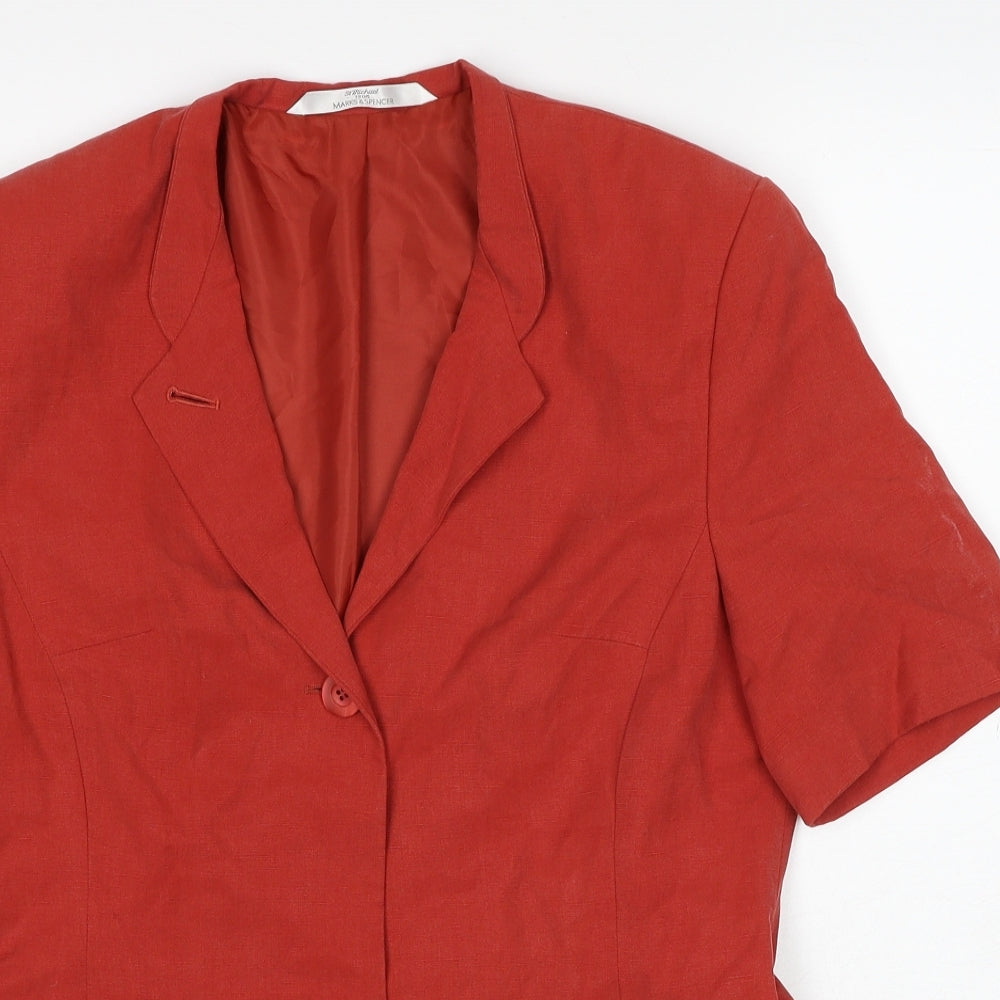 Womens UK Size 12 Marks and Spencer Red Jacket Blazer