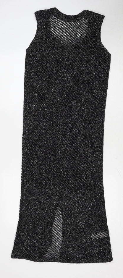Marks and Spencer Womens Black Cotton Bodycon Size S Round Neck Pullover