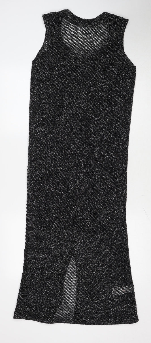 Marks and Spencer Womens Black Cotton Bodycon Size S Round Neck Pullover