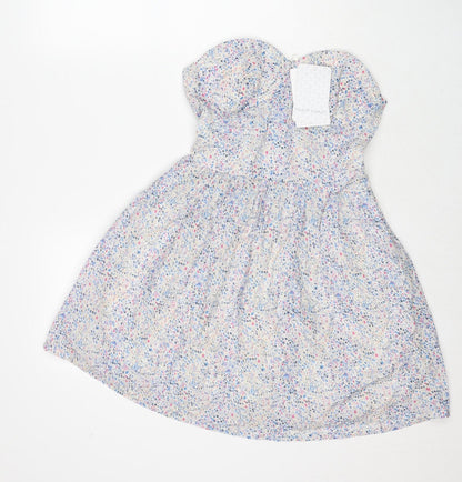 NAF NAF Womens Multicoloured Floral Cotton Mini Size 10 Sweetheart Pullover - Strapless