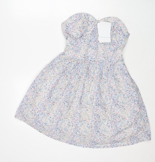 NAF NAF Womens Multicoloured Floral Cotton Mini Size 10 Sweetheart Pullover - Strapless