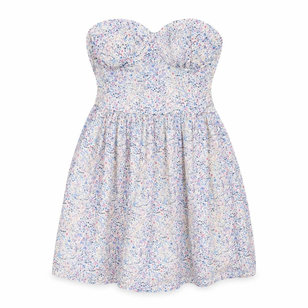 NAF NAF Womens Multicoloured Floral Cotton Mini Size 10 Sweetheart Pullover - Strapless