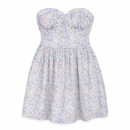 NAF NAF Womens Multicoloured Floral Cotton Mini Size 10 Sweetheart Pullover - Strapless