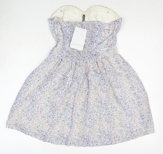 NAF NAF Womens Multicoloured Floral Cotton Mini Size 10 Sweetheart Pullover - Strapless