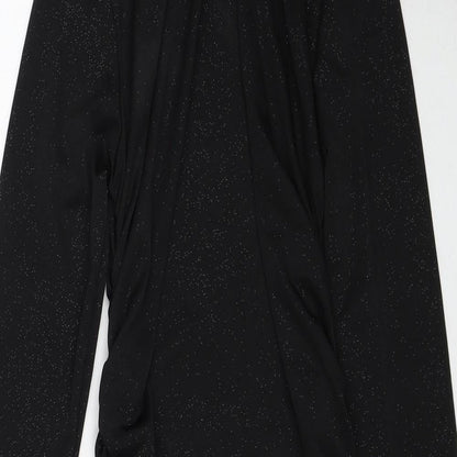 I SAW IT FIRST Womens Black Polyester Bodycon Size 10 Boat Neck Pullover