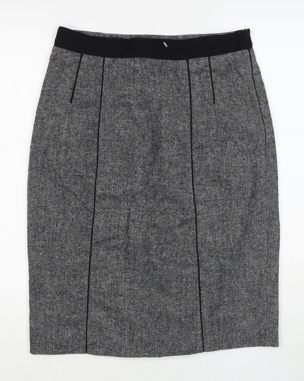 Coast Womens Grey Polyester Straight & Pencil Skirt Size 12 Zip