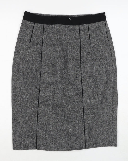 Coast Womens Grey Polyester Straight & Pencil Skirt Size 12 Zip
