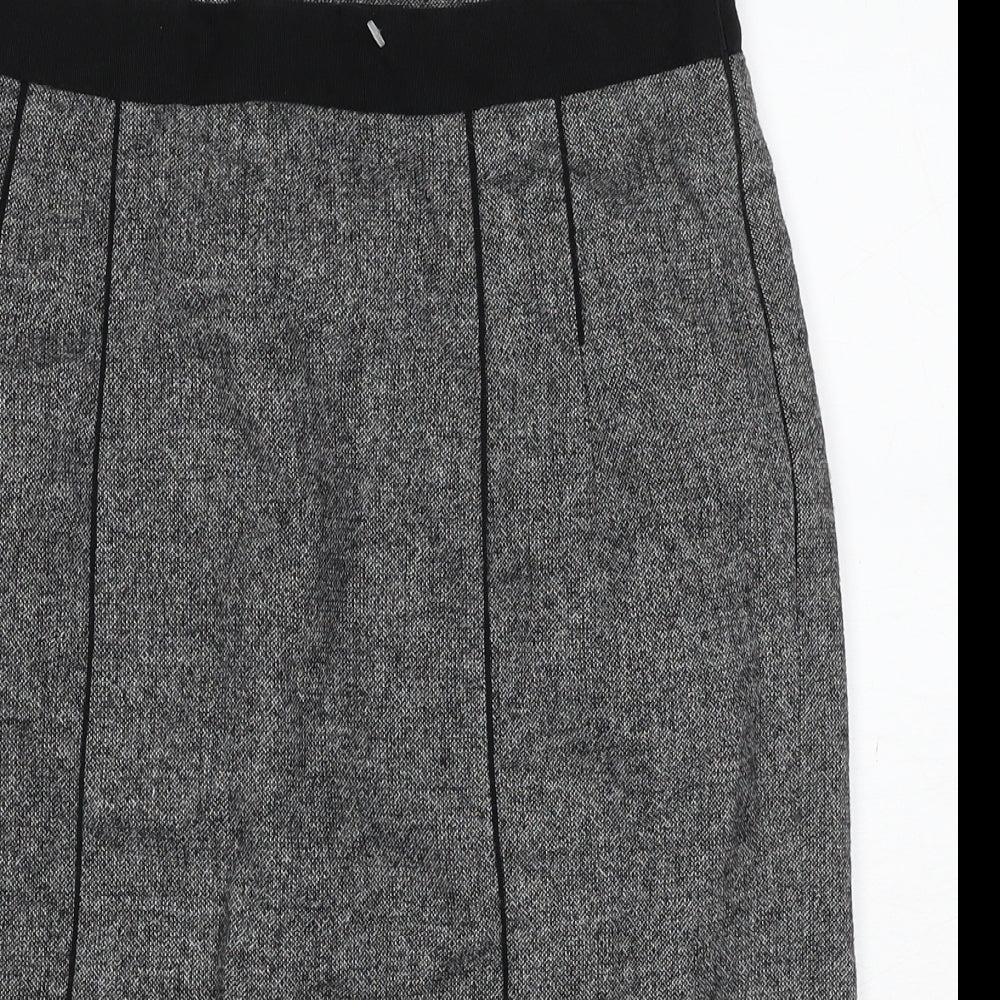 Coast Womens Grey Polyester Straight & Pencil Skirt Size 12 Zip