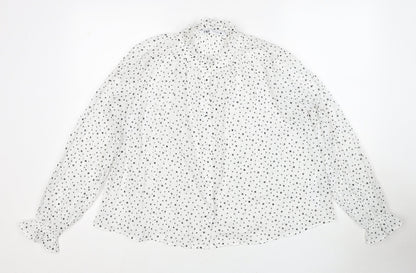 Womens UK Size S Zara White Basic Button-Up