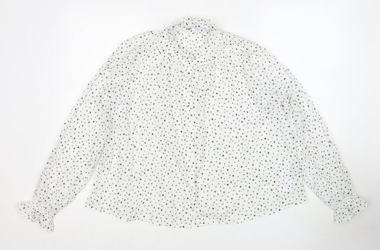 Womens UK Size S Zara White Basic Button-Up