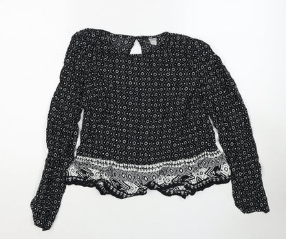 Womens UK Size 10 H&M Black Basic Blouse