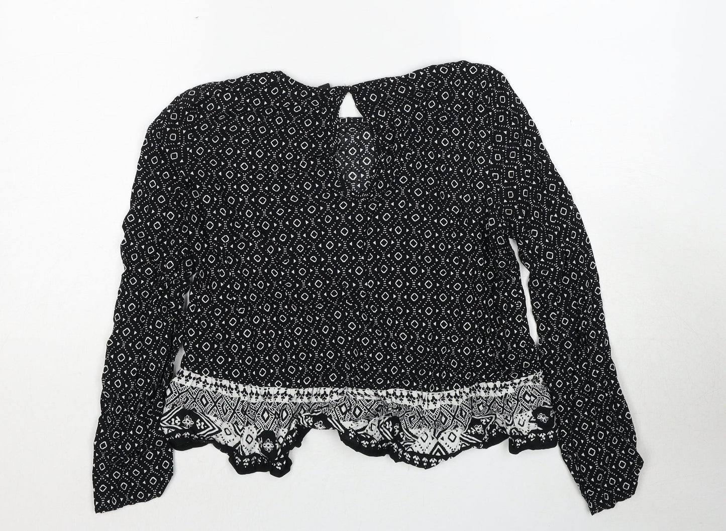 Womens UK Size 10 H&M Black Basic Blouse