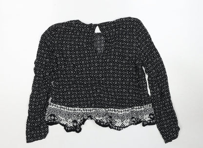 Womens UK Size 10 H&M Black Basic Blouse