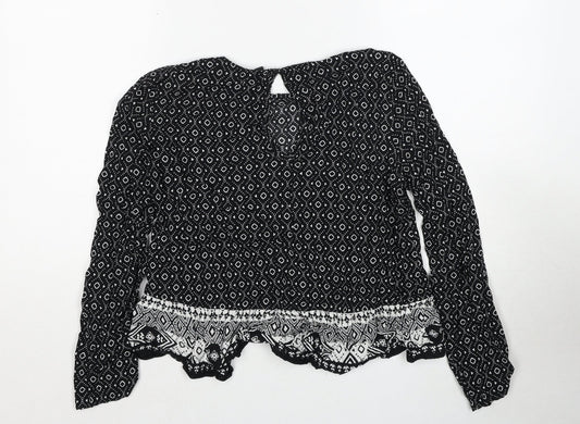 Womens UK Size 10 H&M Black Basic Blouse