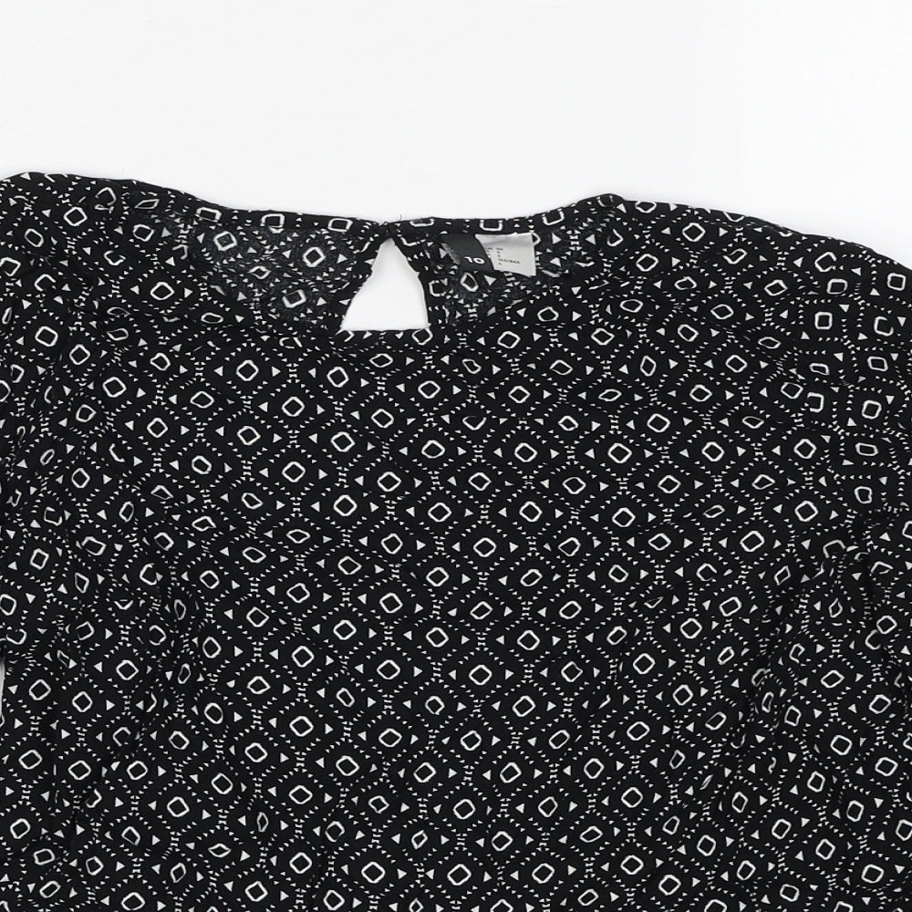 Womens UK Size 10 H&M Black Basic Blouse