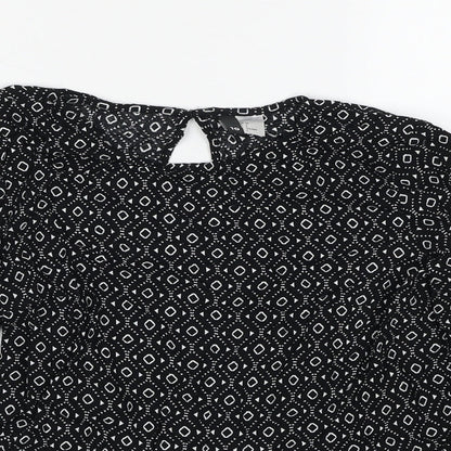 Womens UK Size 10 H&M Black Basic Blouse