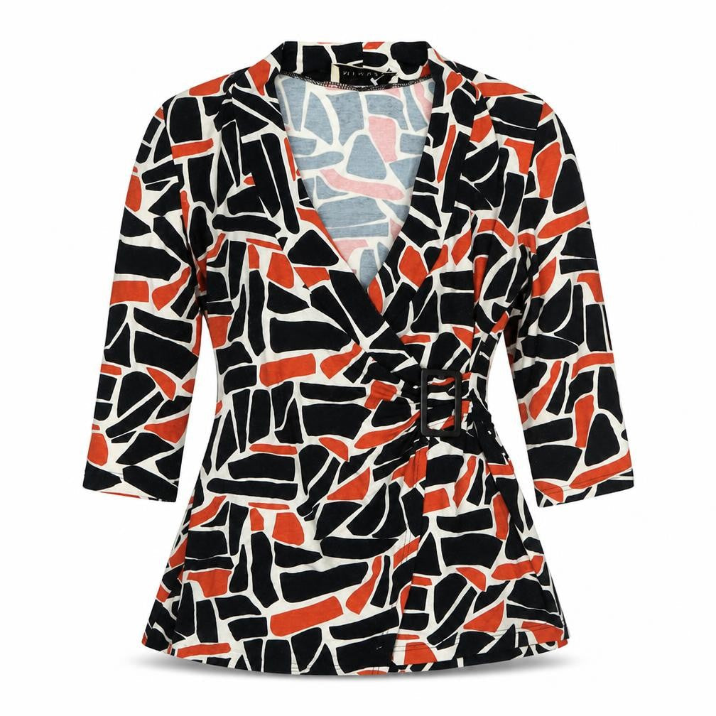 Womens UK Size 10 Minuet Multicoloured Basic Blouse