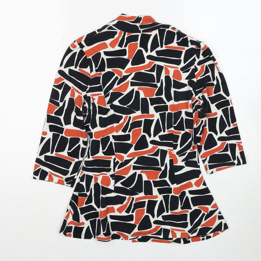 Minuet Womens Multicoloured Geometric Viscose Basic Blouse Size 10 Collared - Wrap Style