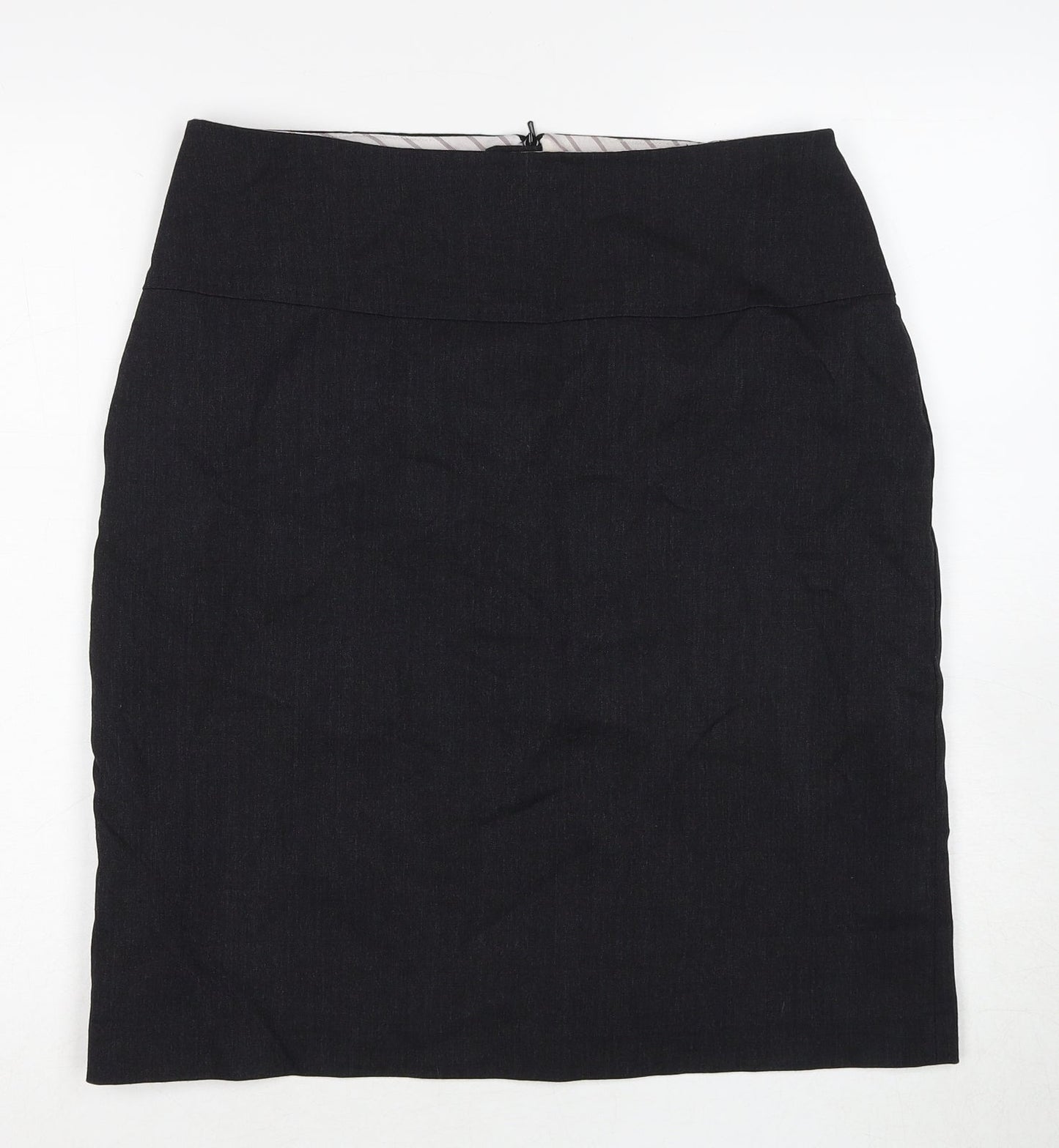 Class Club Womens Black Polyester A-Line Skirt Size 14 Zip