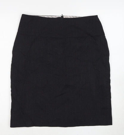 Class Club Womens Black Polyester A-Line Skirt Size 14 Zip